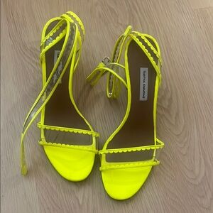 Tabitha Simmons Neon Yellow Heeled Sandals